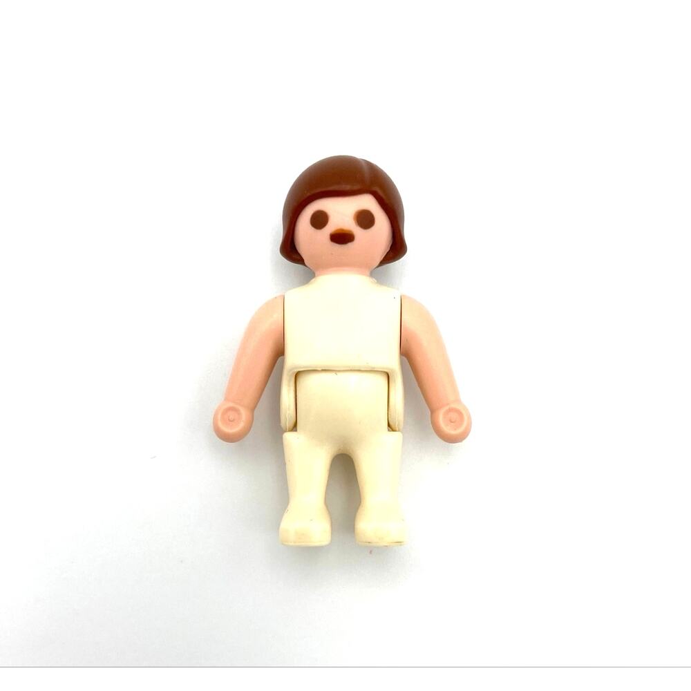Vintage Playmobil Baby Infant Replacement Part 1.5" Beige Brown Hair Geobra 1995